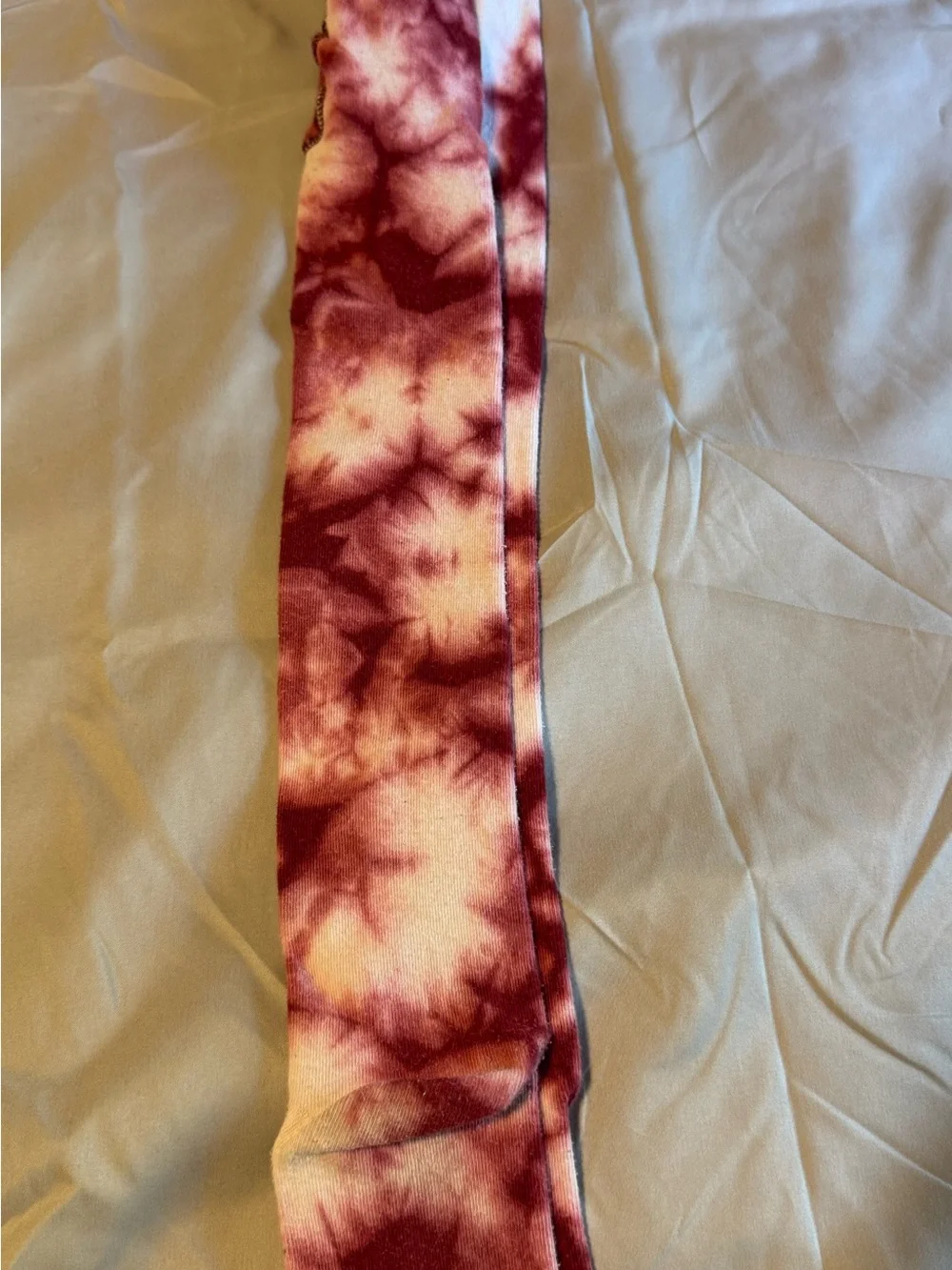 Retro The Children's Place Burgundy and Cream Tie-Dye Leggings